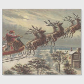 サンタビクトリアンクロースのヴィンテージクリスマス ラッピングペーパー (フラット)