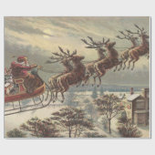 サンタビクトリアンクロースのヴィンテージクリスマス ラッピングペーパー (フラット)