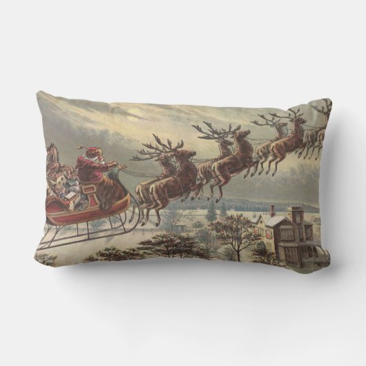 サンタビクトリアンクロースのヴィンテージクリスマス ランバークッション (裏面)