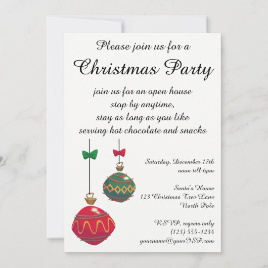 サンタビクトリアンクロースのヴィンテージクリスマス 招待状 (裏面)