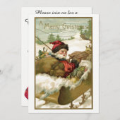 サンタビクトリアンクロースのヴィンテージクリスマス 招待状 (正面/裏面)