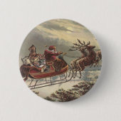 サンタビクトリアンクロースのヴィンテージクリスマス 缶バッジ (正面)