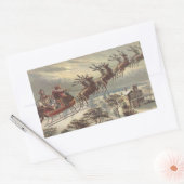 サンタビクトリアンクロースのヴィンテージクリスマス 長方形シール (封筒)