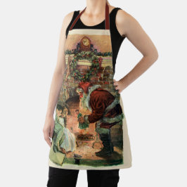 サンタビクトリアンクロースの子供 エプロン