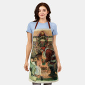 サンタビクトリアンクロースの子供 エプロン (着用した状態)