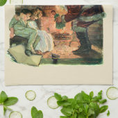 サンタビクトリアンクロースの子供 キッチンタオル (折り畳み)