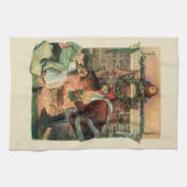 サンタビクトリアンクロースの子供 キッチンタオル (横)