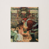 サンタビクトリアンクロースの子供 ジグソーパズル (縦)