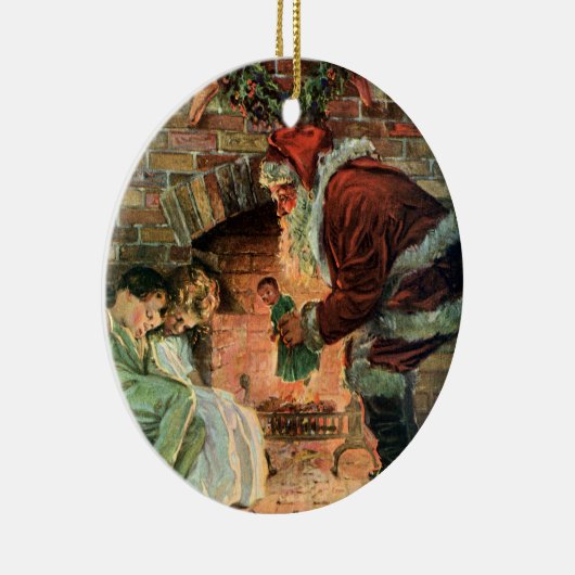 サンタビクトリアンクロースの子供 セラミックオーナメント (右)