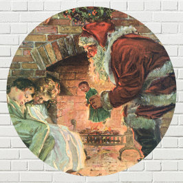 サンタビクトリアンクロースの子供 ラウンドシール