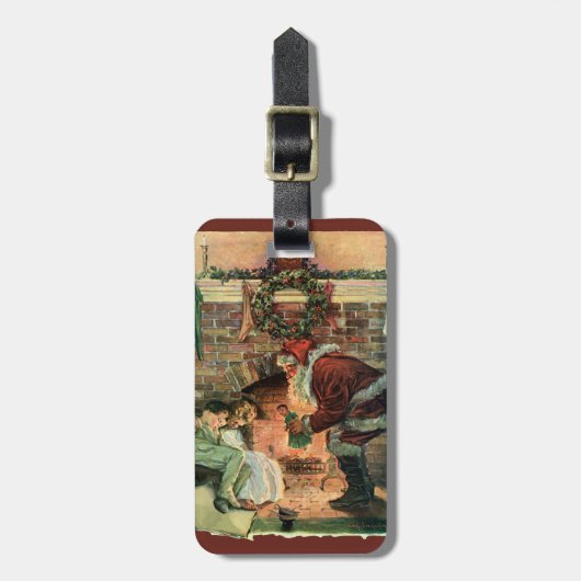 サンタビクトリアンクロースの子供 ラゲッジタグ (正面縦)