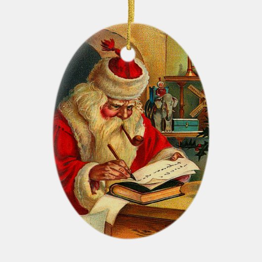 サンタビクトリアンクロースオーナメント セラミックオーナメント (正面)