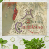 サンタビクトリアンクロースポートレート キッチンタオル (折り畳み)