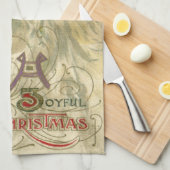 サンタビクトリアンクロースポートレート キッチンタオル (四つ折り)