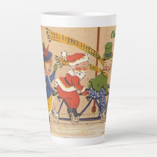 サンタビクトリアンクロース自転車 カフェラテマグ (正面)