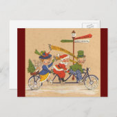 サンタビクトリアンクロース自転車 シーズンポストカード (正面/裏面)