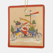 サンタビクトリアンクロース自転車 セラミックオーナメント (左)