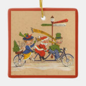 サンタビクトリアンクロース自転車 セラミックオーナメント (正面)