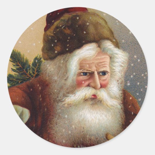 サンタビクトリアンステッカー ラウンドシール (正面)