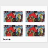 サンタビクトリアンステッカー 長方形シール (シート)