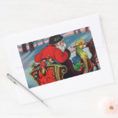 サンタビクトリアンステッカー 長方形シール (封筒)