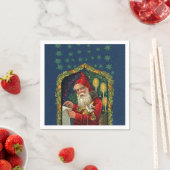 サンタビクトリアンチェック一覧キャンドルホリー スタンダードカクテルナプキン (インサイチュ)