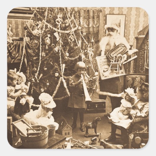 サンタビクトリアンヴィンテージステレオビューセピア スクエアシール (正面)