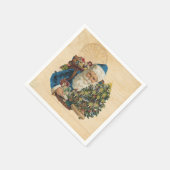 サンタビクトリアンー – ヴィンテージクリスマスデクページ スタンダードカクテルナプキン (角)