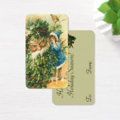 サンタビクトリアン&妖精ミニ挨拶またはギフトラベル (デスク)