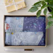 サンタビジットクリスマスデコページティッシュペーパー 薄葉紙 (ギフト)