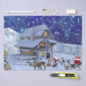 サンタビジットクリスマスデコページティッシュペーパー 薄葉紙 (クラフト)