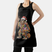 サンタビッグフットのクリスマスライトロックおもしろい エプロン (インサイチュ)