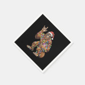 サンタビッグフットのクリスマスライトロックおもしろい スタンダードカクテルナプキン (角)