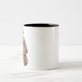 サンタビッグフットのクリスマスライトロックおもしろい ツートーンマグカップ (中央)