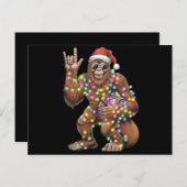 サンタビッグフットのクリスマスライトロックおもしろい ポストカード (正面/裏面)