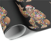 サンタビッグフットのクリスマスライトロックおもしろい ラッピングペーパー (ロールコーナー)