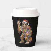 サンタビッグフットのクリスマスライトロックおもしろい 紙コップ (正面)
