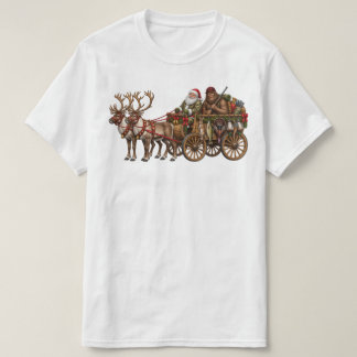 サンタビッグフットクリスマス狩猟アドベンチャー ビンテージ Tシャツ