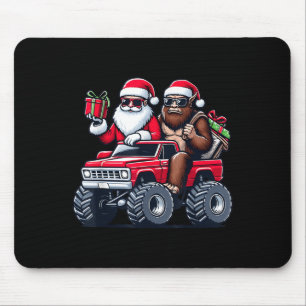 サンタビッグフットモンスタートラックに乗るクリスマストドラー マウスパッド