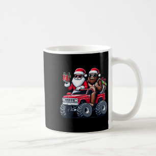 サンタビッグフットモンスタートラックに乗るクリスマストドル コーヒーマグカップ