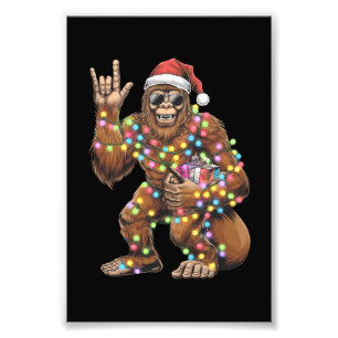 サンタビッグフット クリスマスライト ロック おもしろい フォトプリント