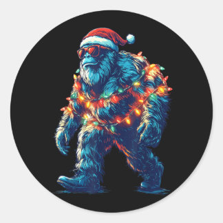 サンタビッグフット クリスマス ライト クリスマス サスカッチ ラウンドシール
