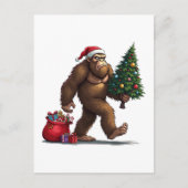 サンタビッグフートクリスマスツリークリスマスライト シーズンポストカード (正面)