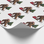 サンタビッグフートクリスマスツリークリスマスライト ラッピングペーパー (角)