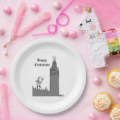 サンタビッグベンロンドン父クリスマス ペーパープレート (パーティー)