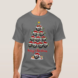 サンタビリヤードの試合のビリヤード・クライストマ Tシャツ