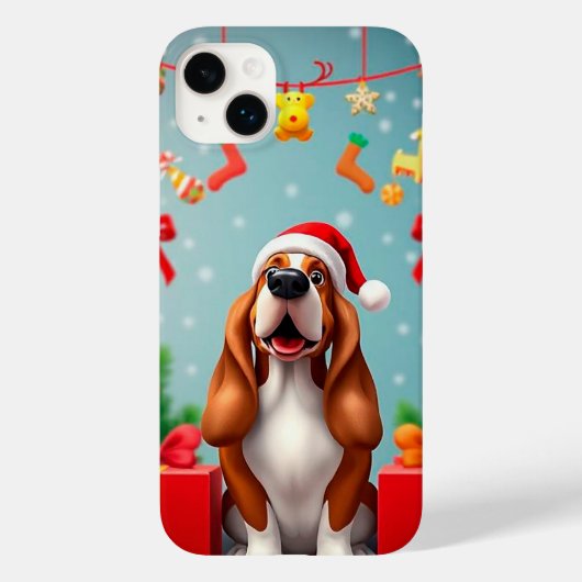 🎄 サンタビーグルチャーム ✨ かわいいクリスマスの犬 Case-Mate iPhoneケース (裏面)