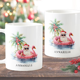 サンタビーチのクリスマス コーヒーマグカップ