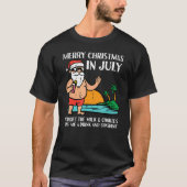 サンタビーチメリークリスマス忘れ7月のミルク Tシャツ (正面)