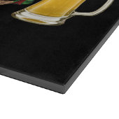 サンタビールを飲むメリークリスマスビール カッティングボード (角)